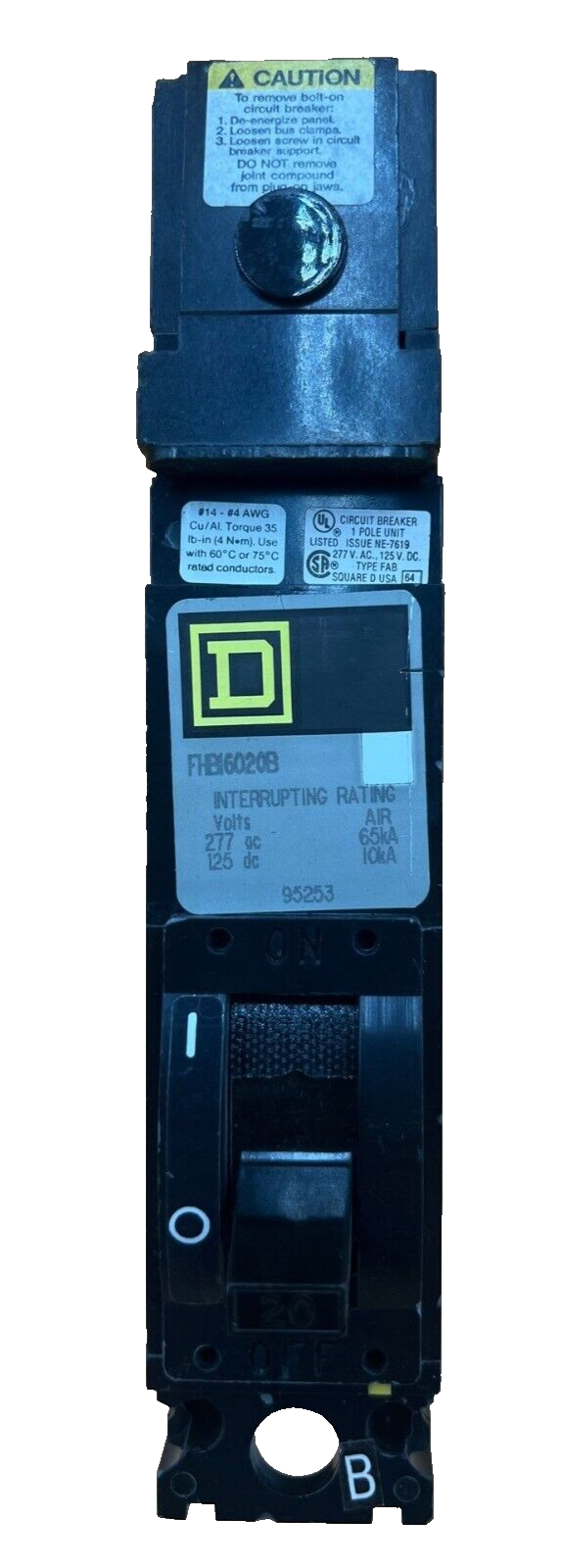 Square D FHB16020B Used