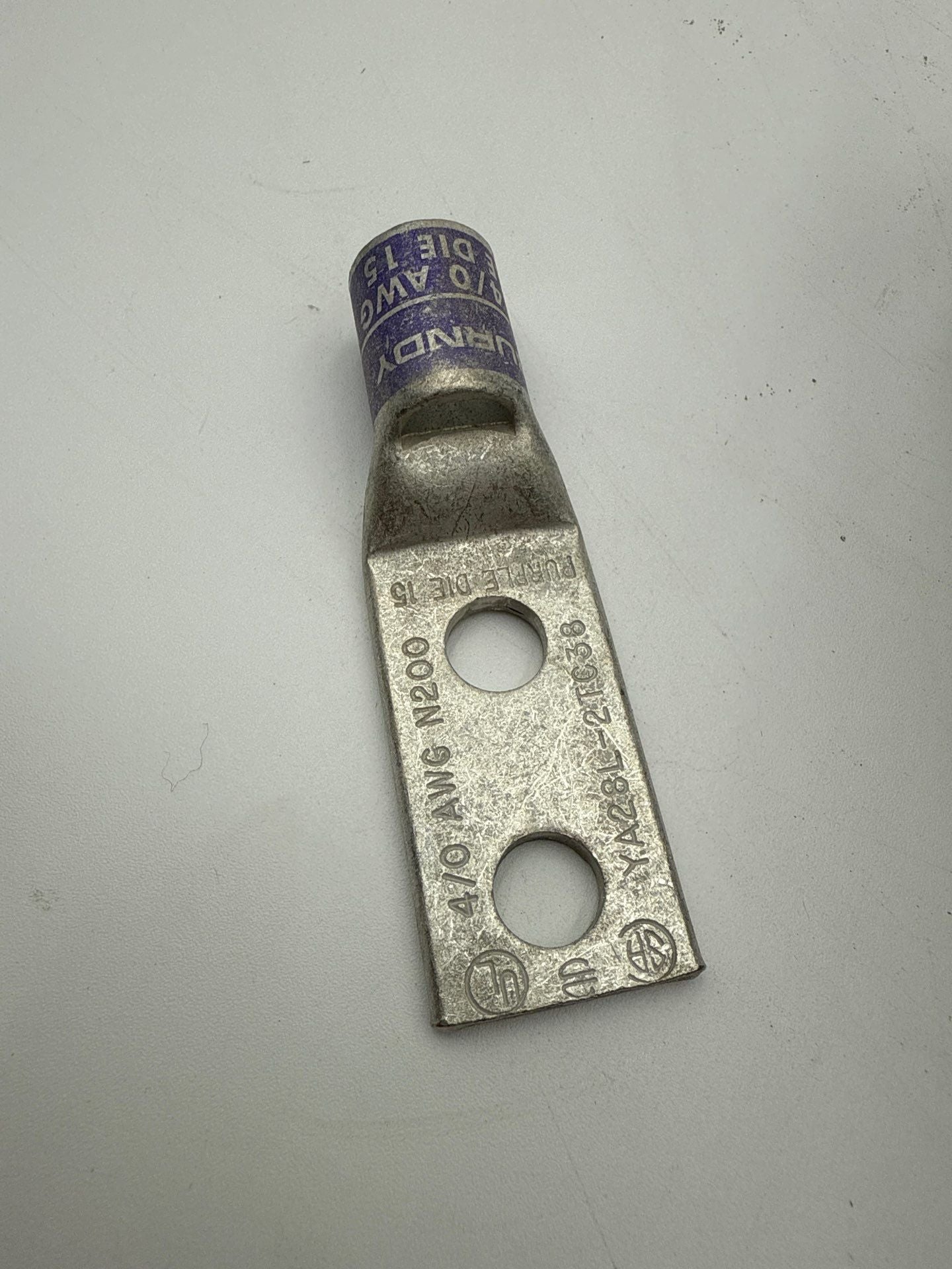 10PC Burndy YA28L-2TC38 4/0 AWG N200 Copper 2-Hole Compression Terminal New