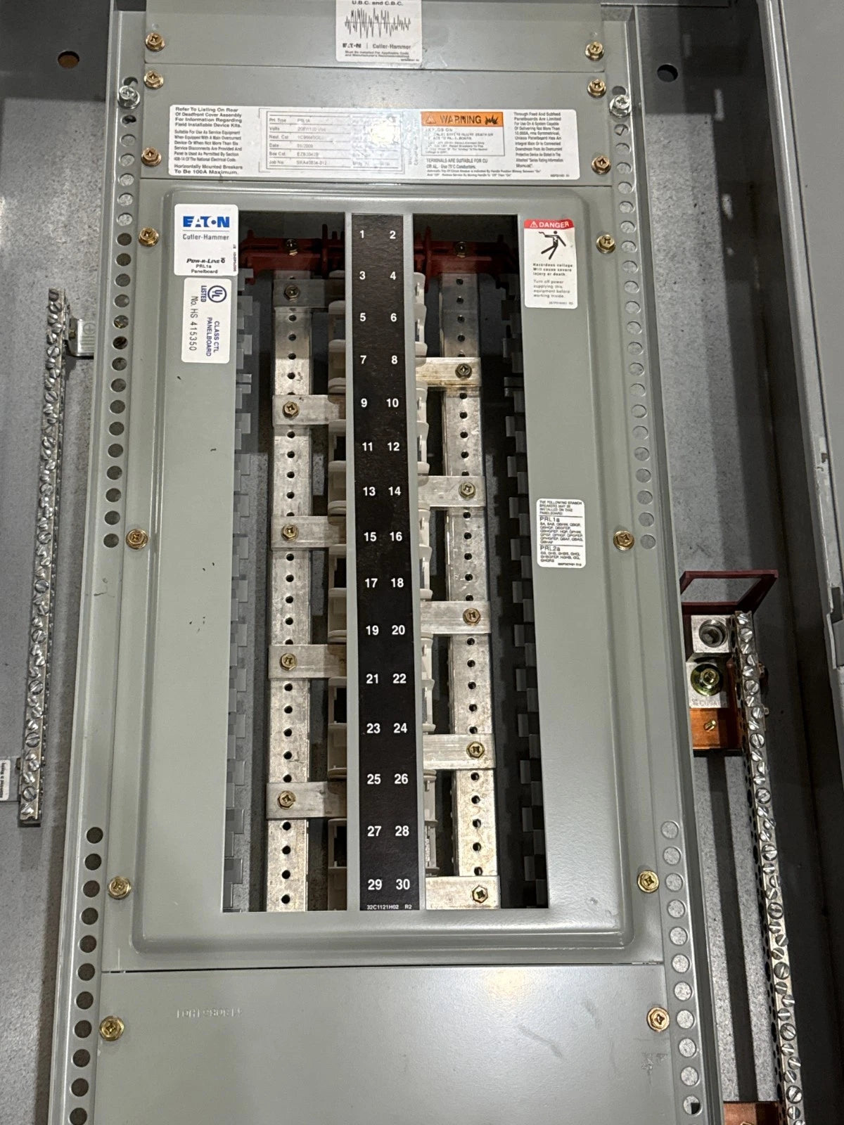 Eaton PRL1A Panelboard 225A 208/120V 3PH 4W MCB Panel 225 Amp 30 Cir EDB3225 New