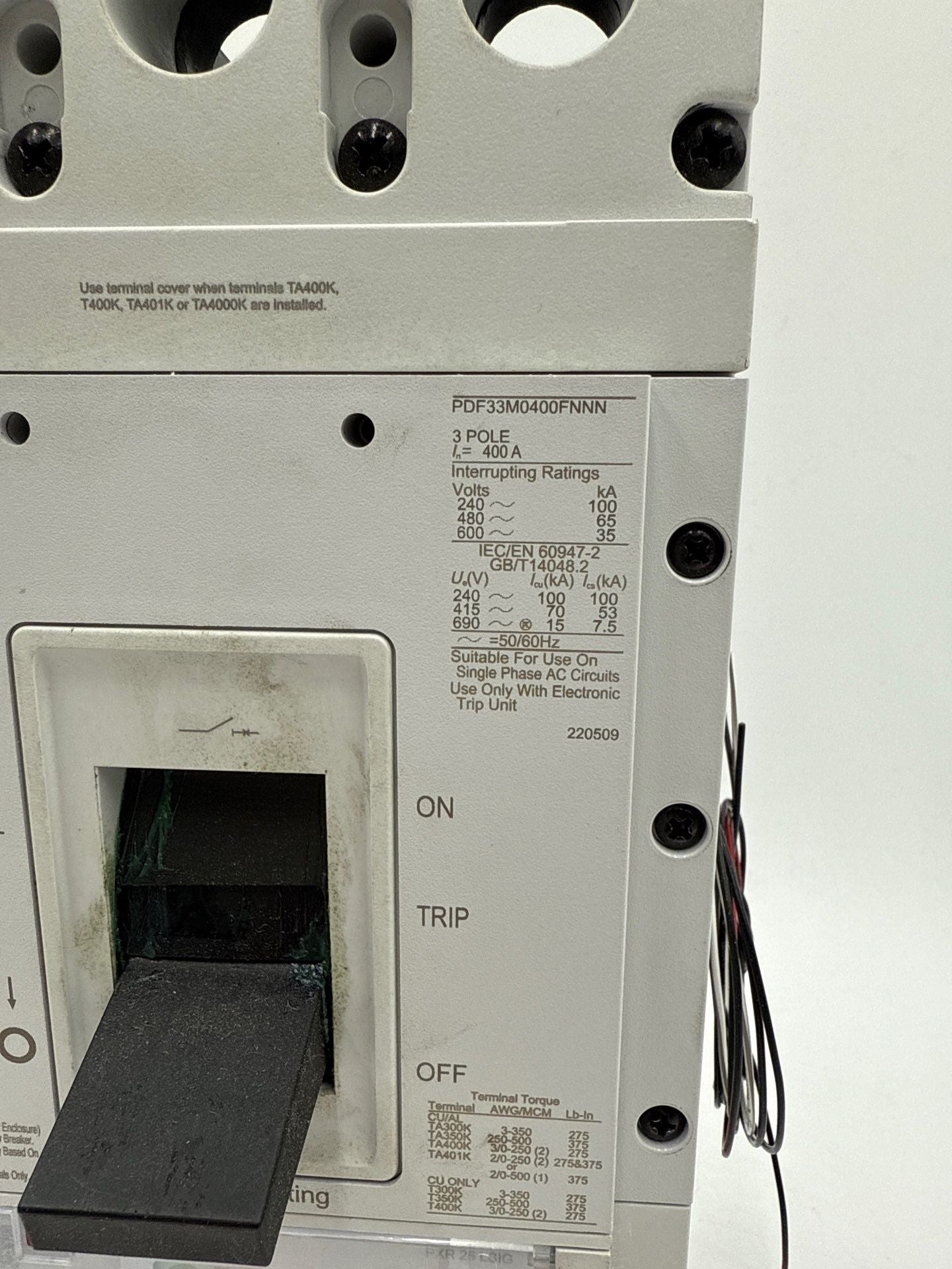 Eaton PDF33M0400FNNN Circuit Breaker 250A 3P 600V PDF3 250 Amp 3 Pole New