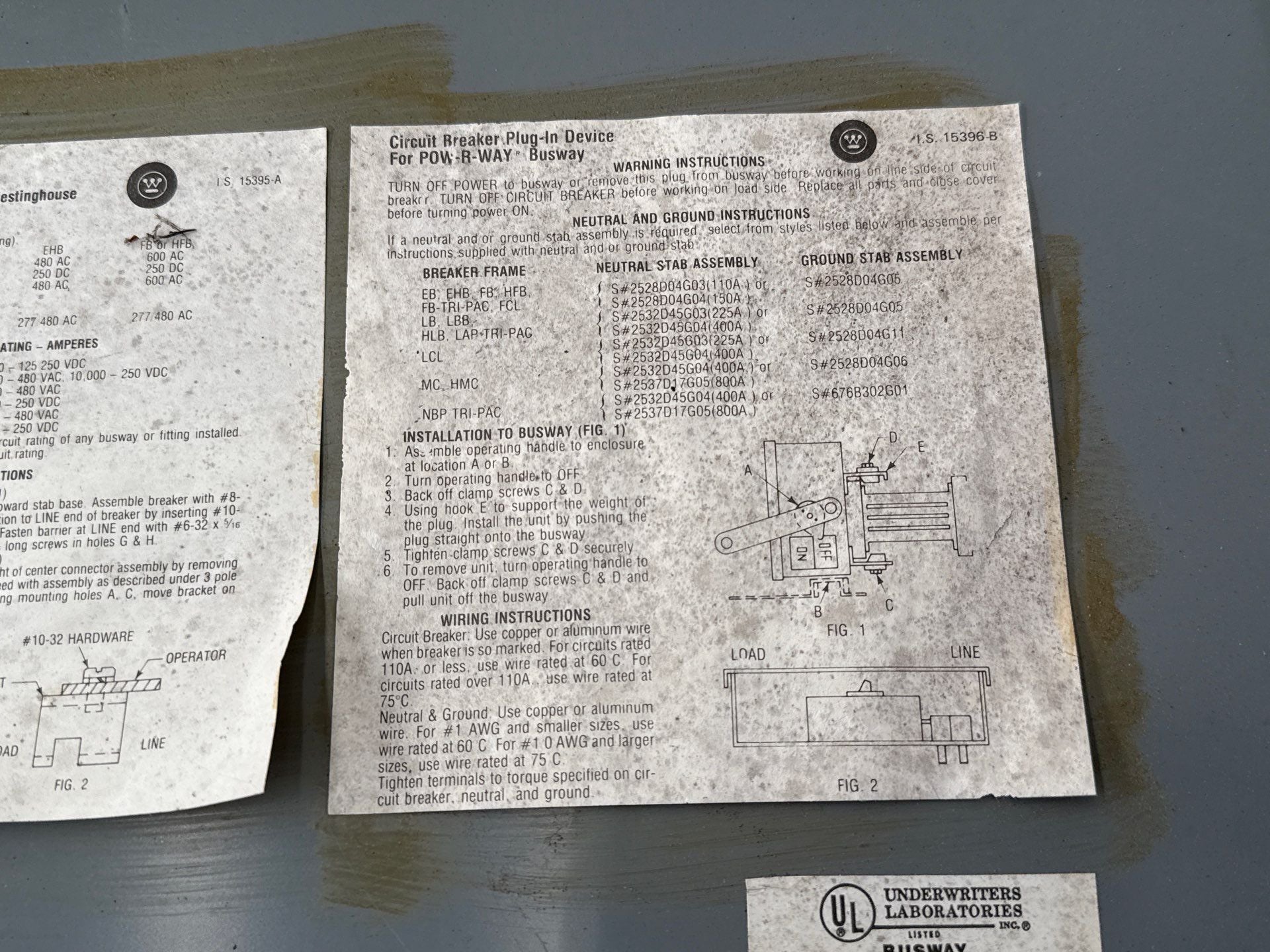 Westinghouse 1BP-FB Busway Circuit Breaker Enclosure 150A 600V Bus Plug Used