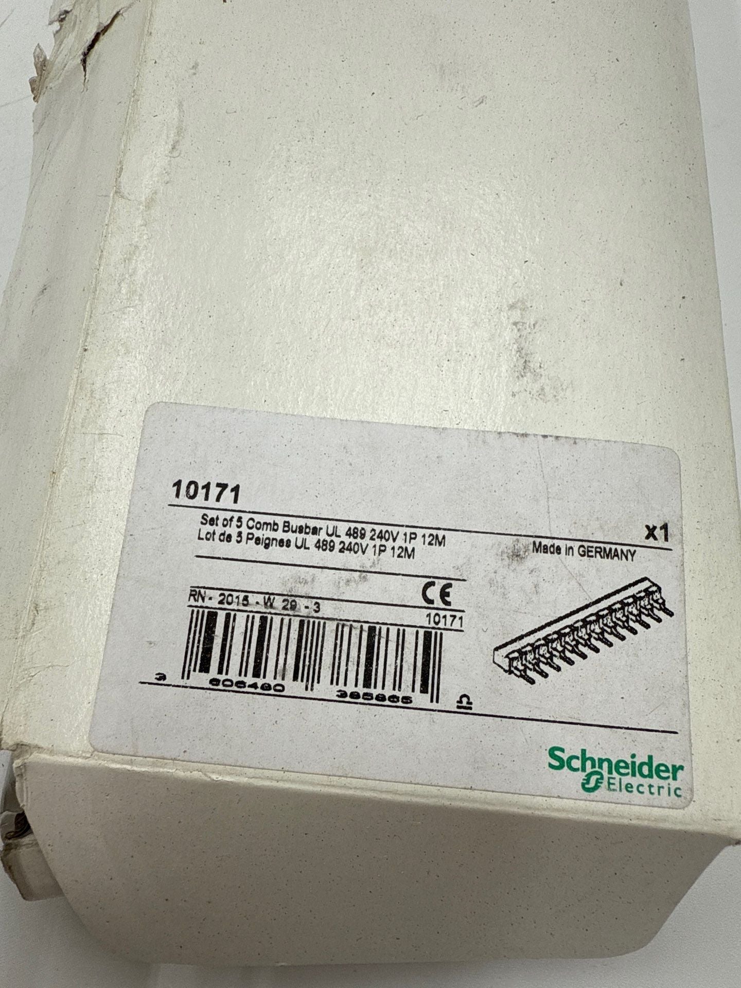 Schneider Electric 10171 Set of 5 Comb Busbar C60 UL489 1P 240V New