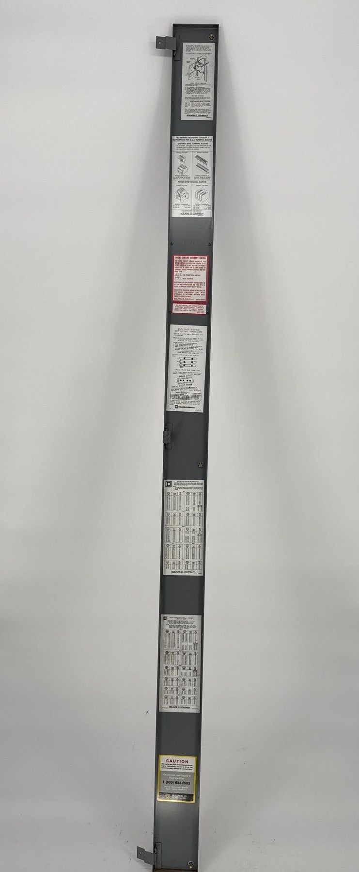 Square D Model 6 MCC Wire Way Door 72" x 4" Motor Control Center Trim Used