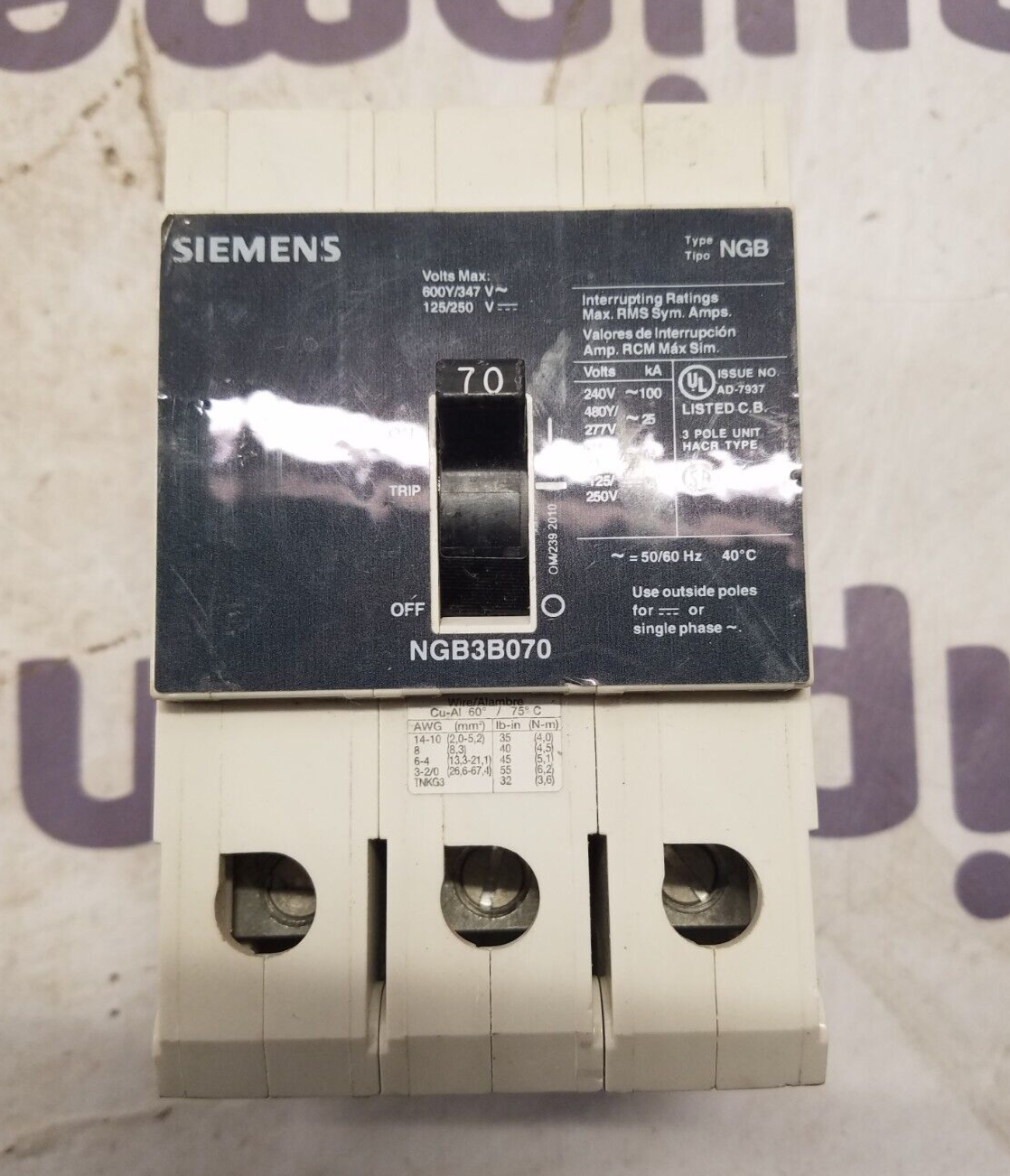 Siemens NGB3B070 Used