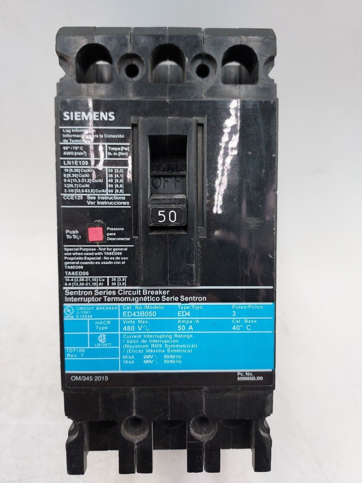 Siemens ED43B050 Used