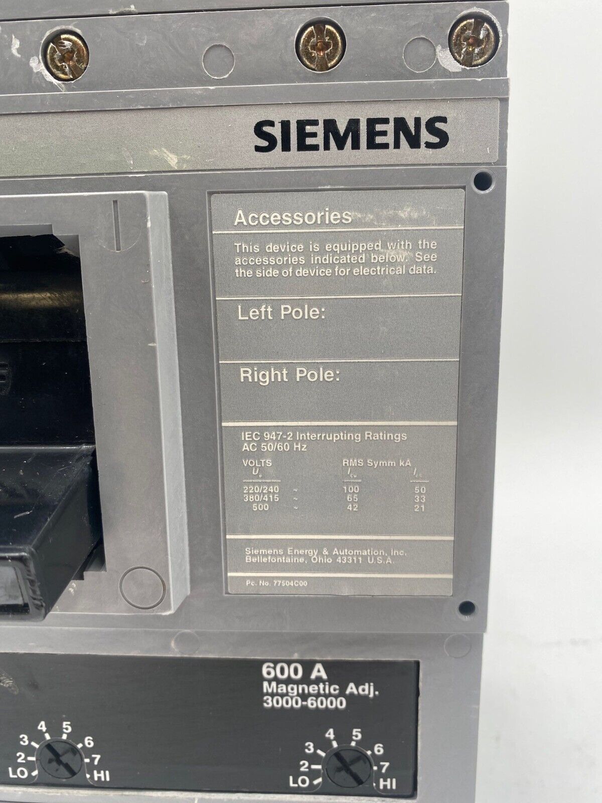 Siemens HLD63B600 Used
