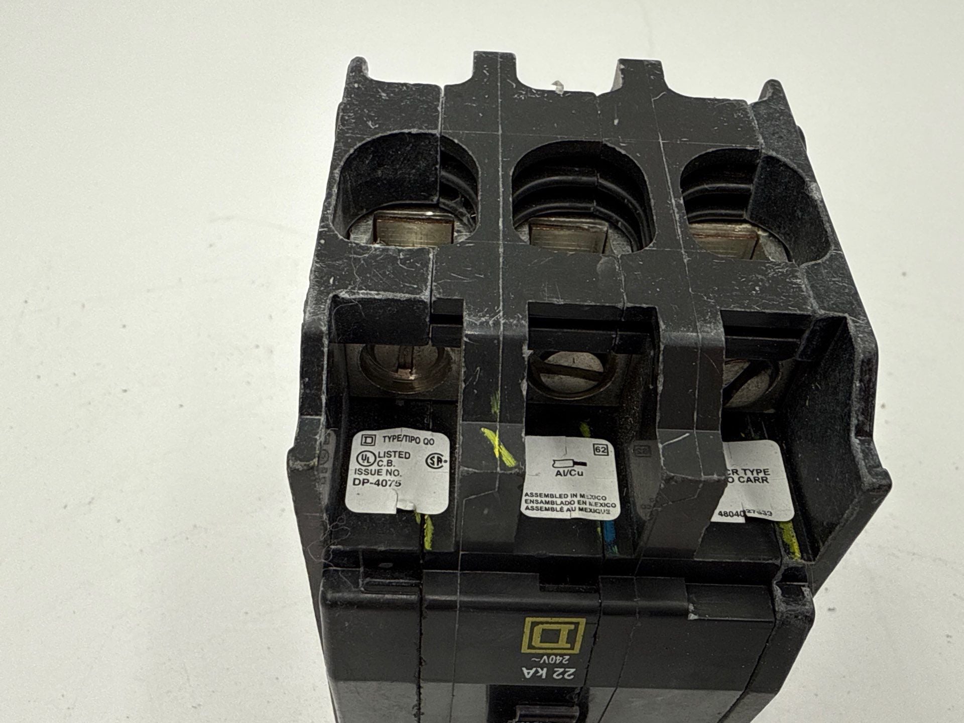 Square D QO3100VH Plug On Circuit Breaker 100A 3P 240V QO 100 Amp 22kA Used