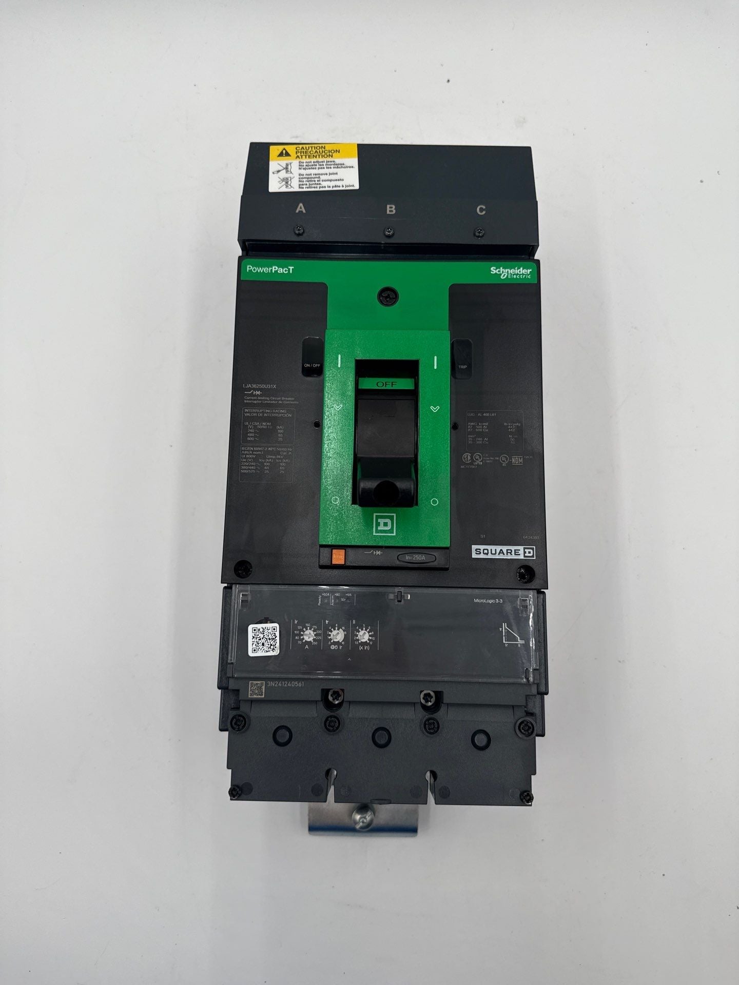 Square D LJA36250U31X I-Line Circuit Breaker 250A 3P 600V LJA PowerPact New
