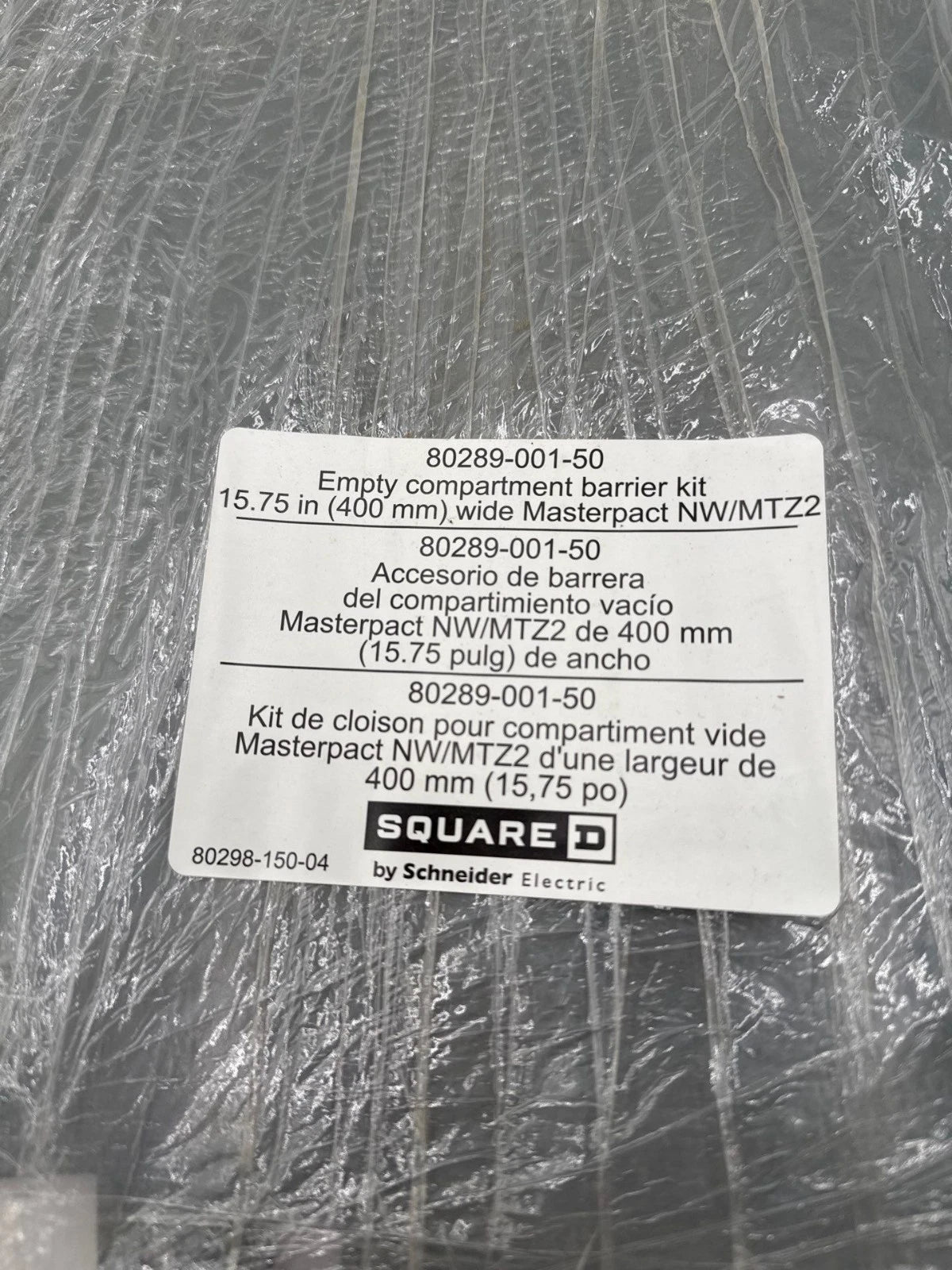 Square D 80289-001-50 Empty Compartment Barrier Kit 15.75in Masterpact NW MTZ2 New