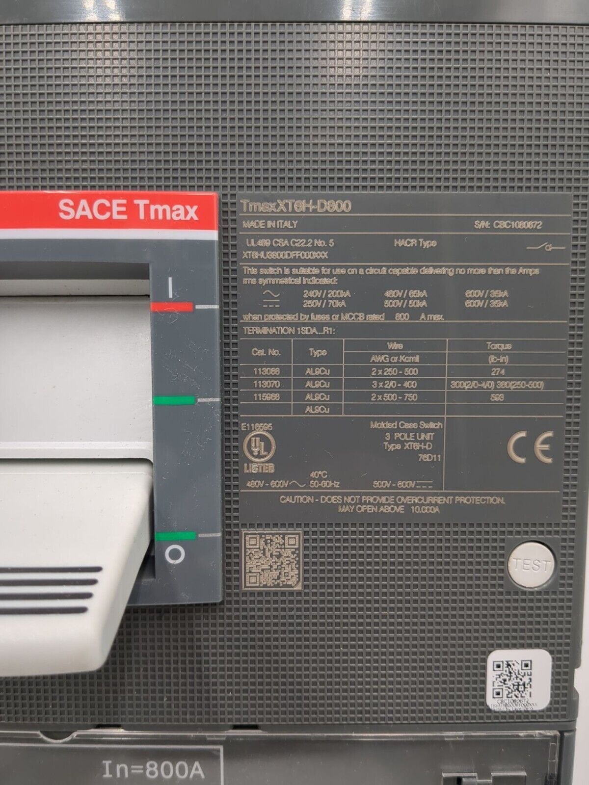 ABB XT6HU3800DFF000XXX New