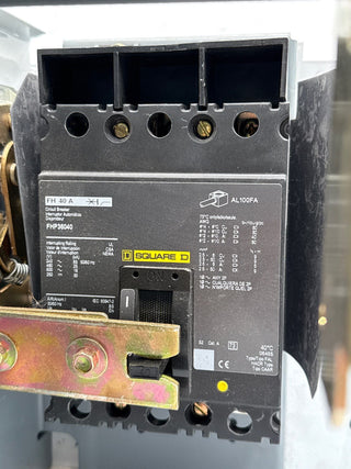 Square D Model 6 12" 40A Feeder MCC Bucket FHP36040 40 Amp Breaker Used