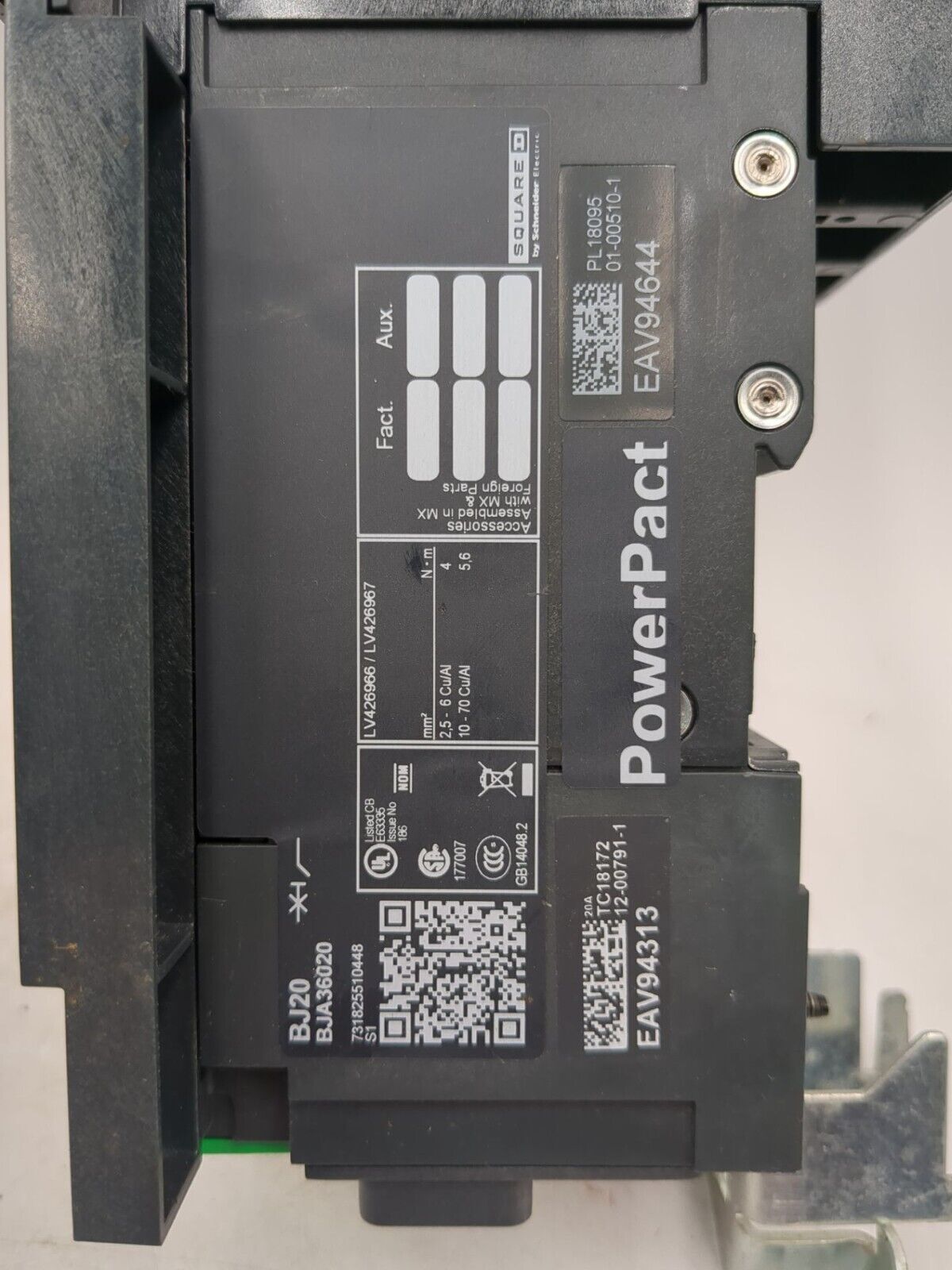 Square D BJA36020 Used