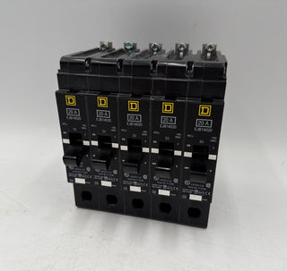 5PC Square D EJB14020 Circuit Breaker 20A 1P 277V 1PH EJB 20 Amp Bolt On Used