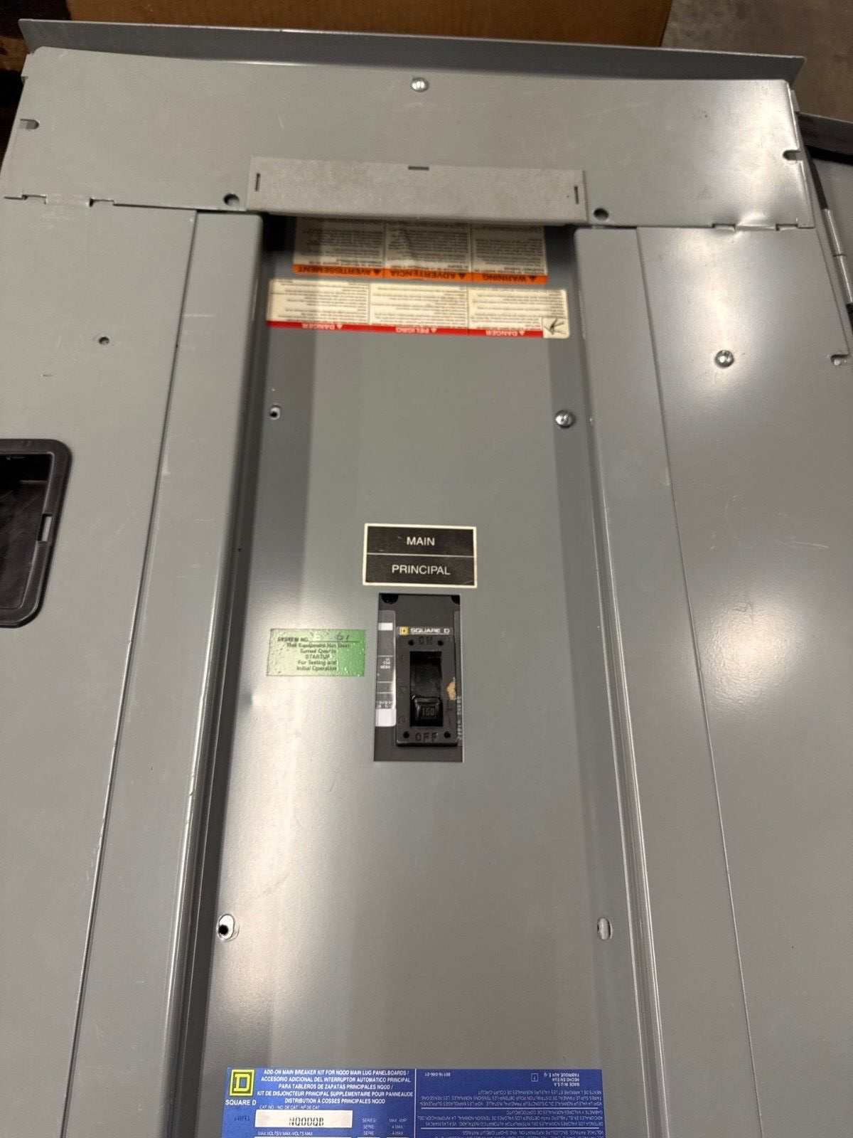 Square D NQOD442L225CU Panelboard 225A 240V 3PH 4W 42 Cir MCB 3R Outdoor Encl P636 Used