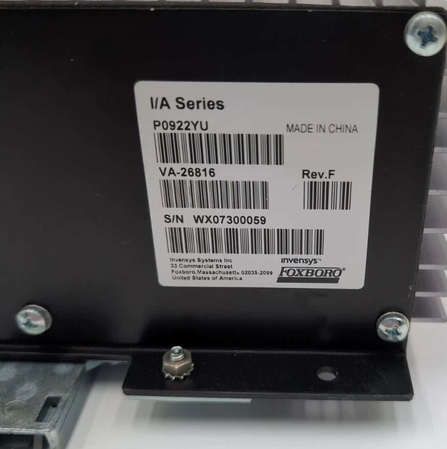 FOXBORO INVENSYS FPS400-24 I/A Series P0922YU Rev F Power Supply USED Used