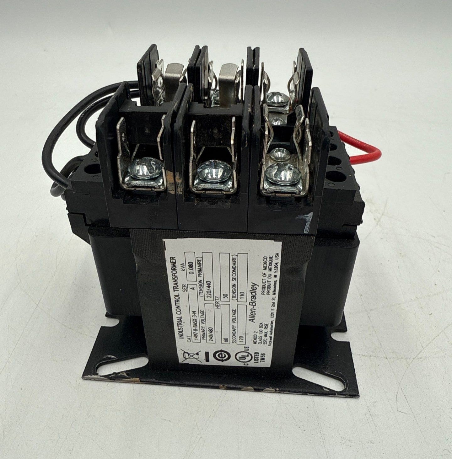 Allen Bradley 1497-B-BASX-3-N Control Power Transformer 0.080kVA Pri 240/480V Sec 120V Used