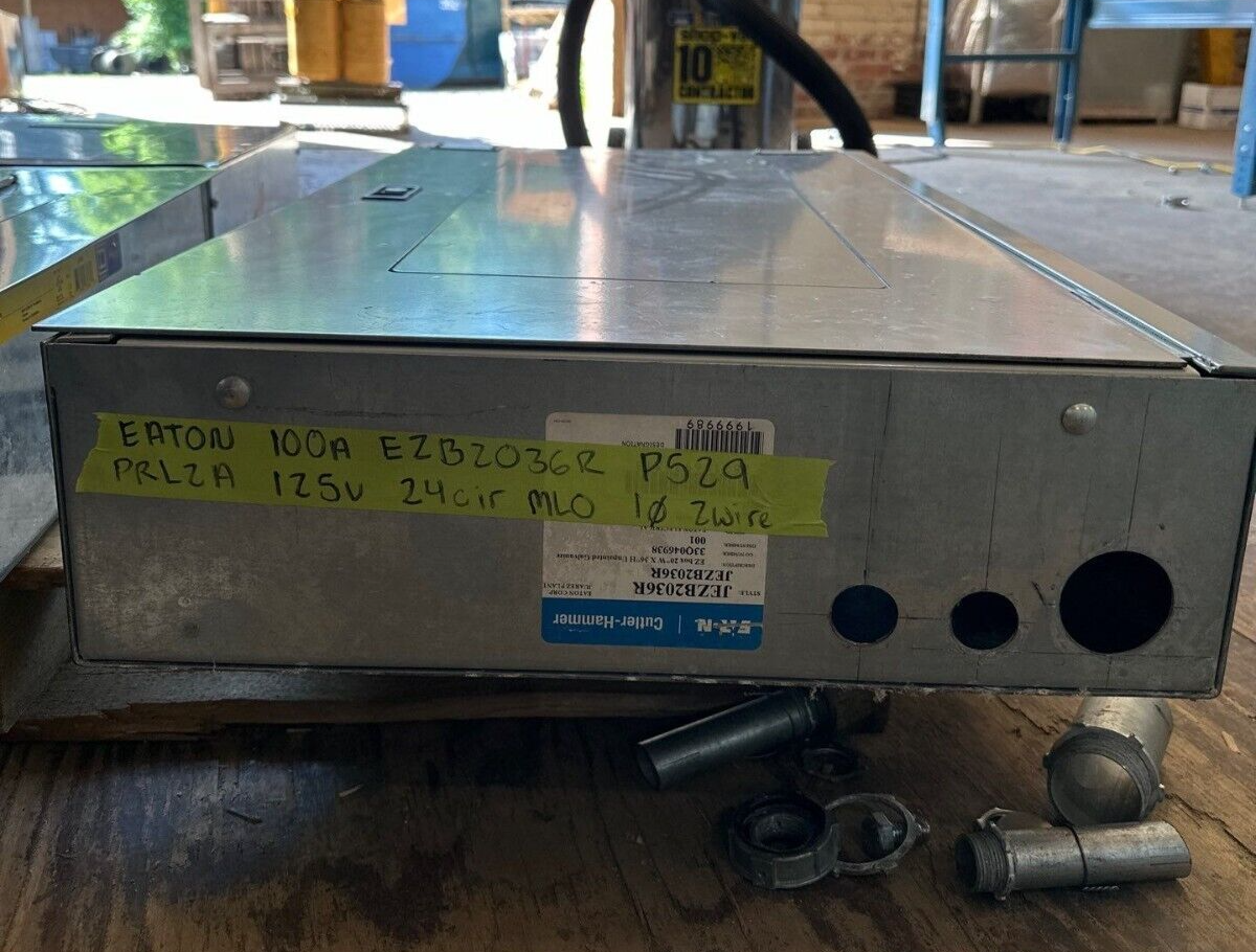 Eaton PRL2A Panelboard 100A 125VDC 1PH 2W 18 Circuit Indoor Encl MCB EZB2036R P529 Used