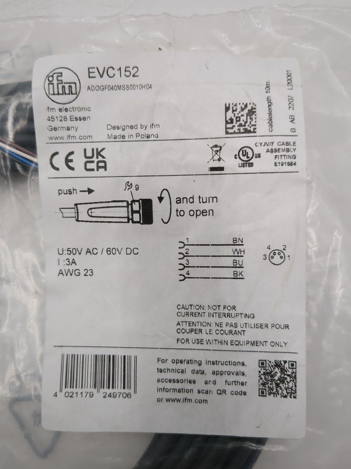 IFM IFM-ADOGF040MSS0010H04-EVC152 New