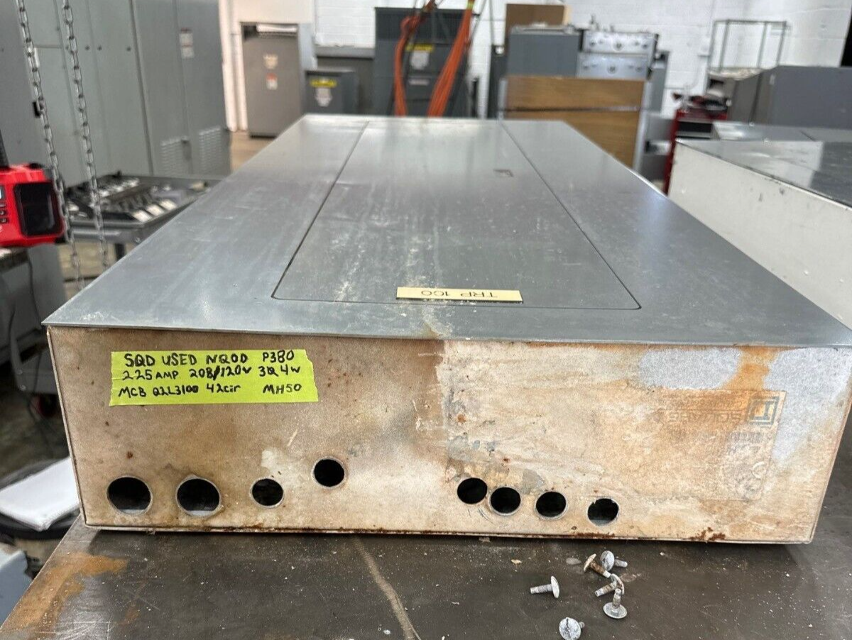 Square D NQOD Panelboard 225A 208/120V 3PH 4W Indoor Encl Q2L3100 MCB 42 Circuit P380 Used