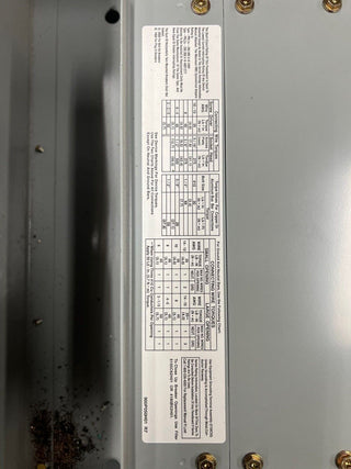 Eaton PRL1A Panelboard 225A 208Y/120V 3PH 4W 42 Cir 3R Outdoor Encl MCB ED3150 P643 Used