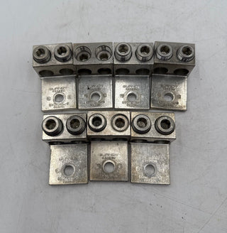 7PC Burndy K2A29U Mechanical Terminal Lug 6 AWG to 250 KCMIL Str 3/8" Stud Used