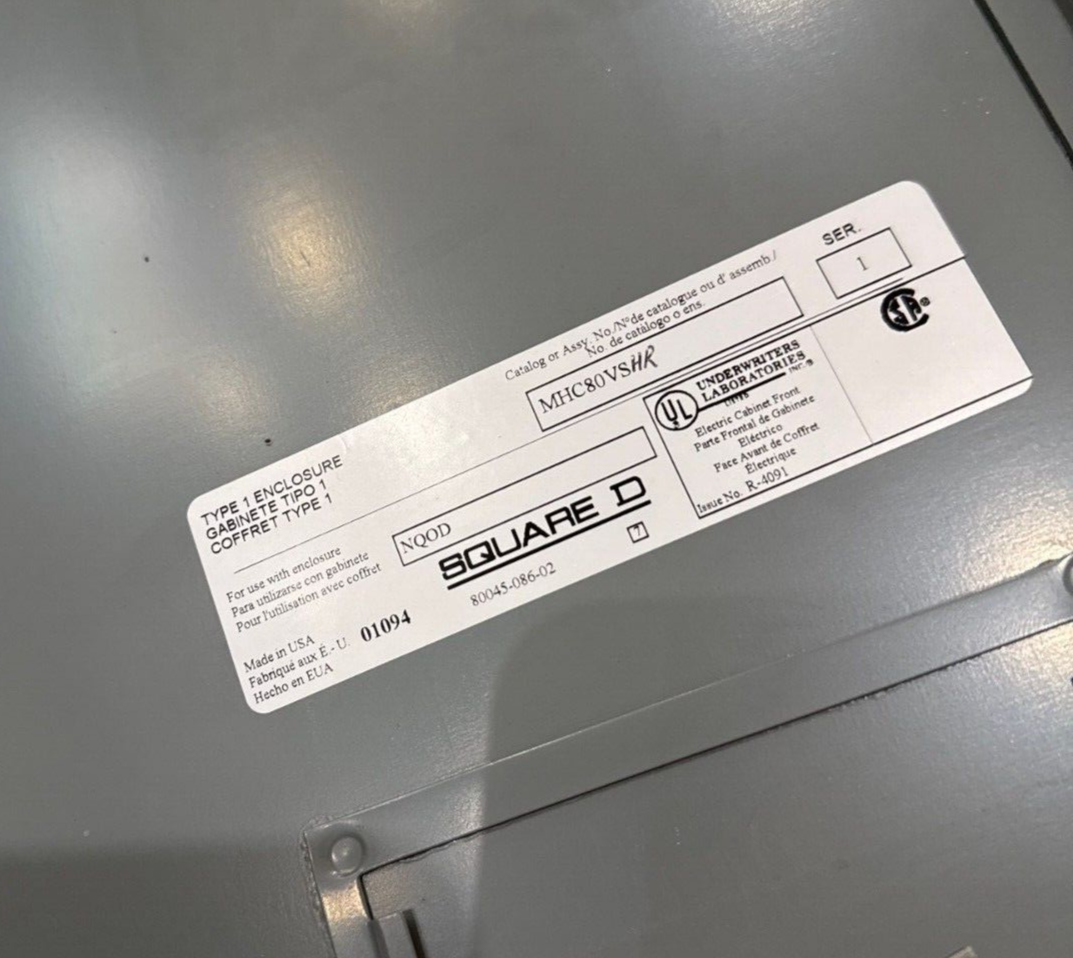 Square D NQOD Panelboard 250A 400A 208/120V 3PH 4W 42 Circuit MCB Indoor Encl P302 Used