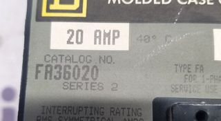 Square D FA36020 Used