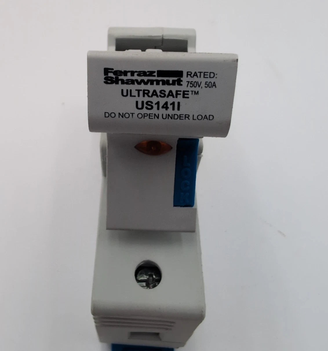 Ferraz Shawmut US141I Ultrasafe Fuse Holder 50A 1P 750V 50 Amp 1 Pole DIN Rail Used