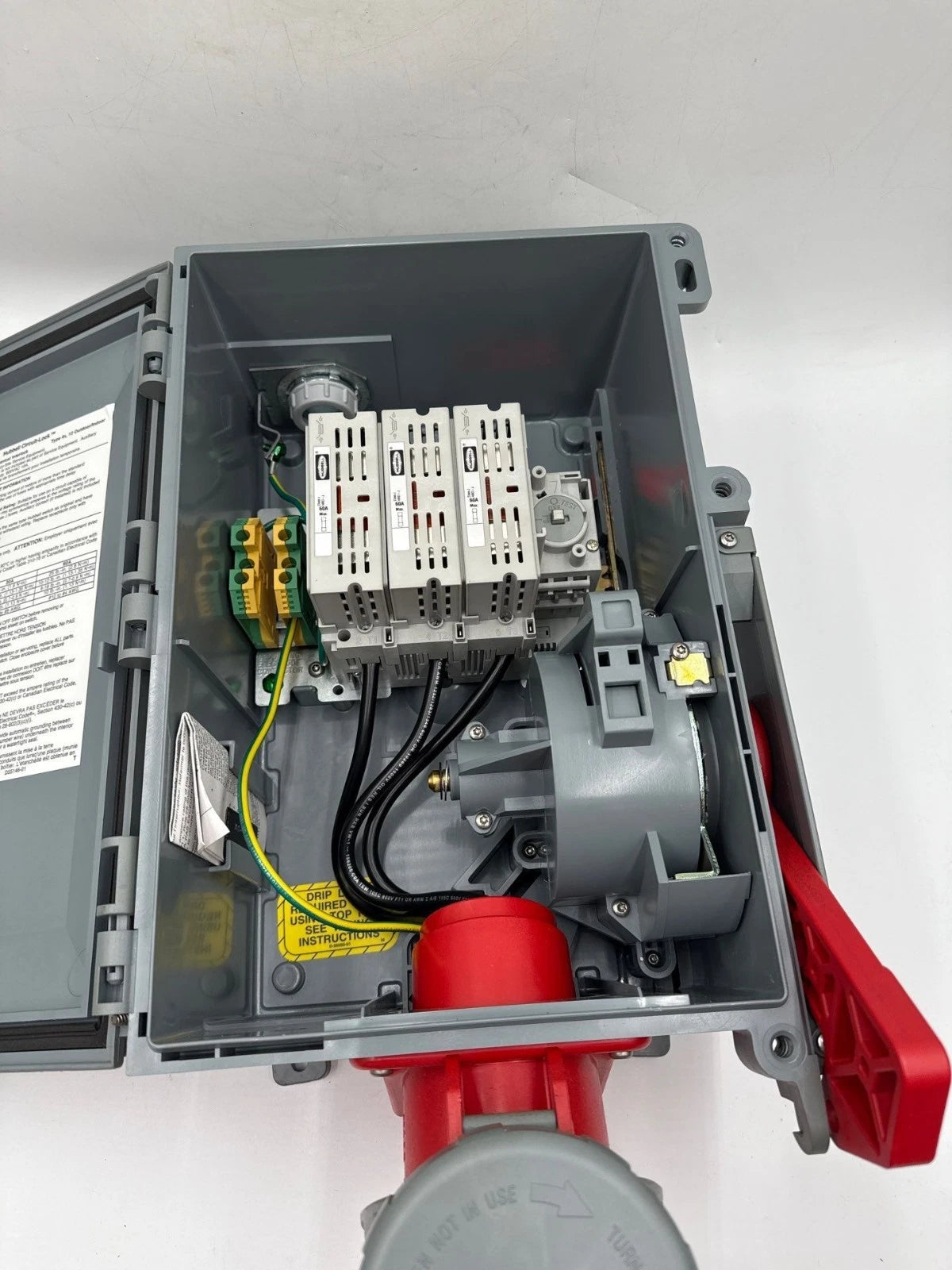 Hubbell HBL460MIF7W Fused Mechanical Interlock 60A 480V 3PH Pin & Sleeve 4 Wire New