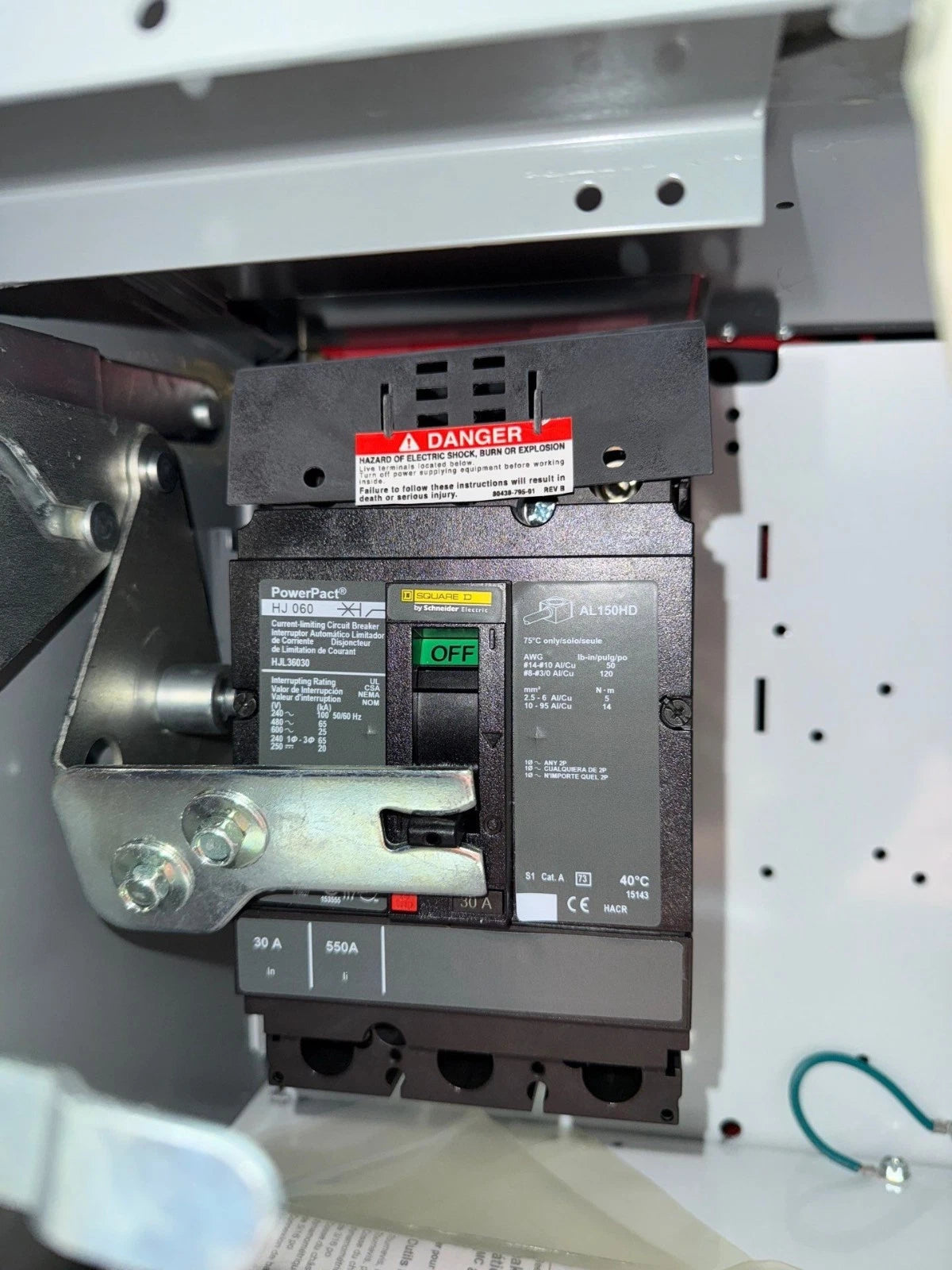 12" Square D Model 6 30 Amp Feeder MCC Bucket HJL36030 Breaker 30A HJL New