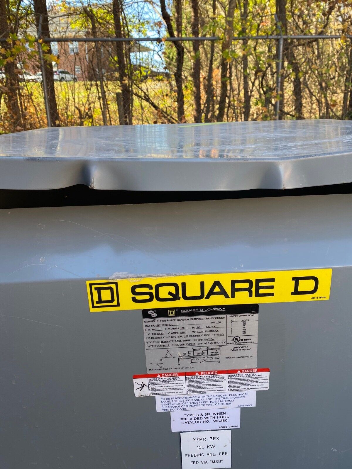 Square D EE150T3HCU Used