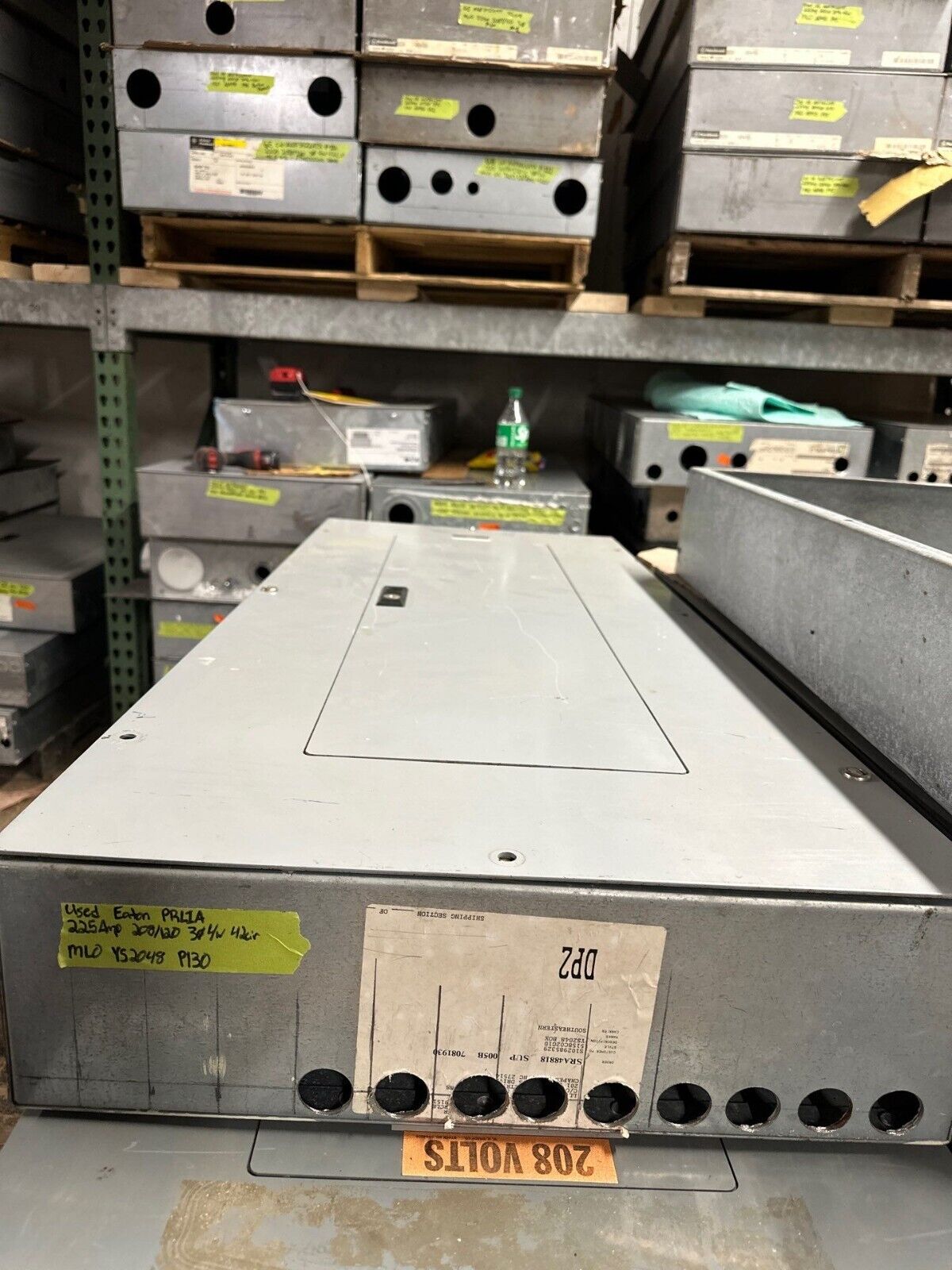 Cutler Hammer PRL1A Panelboard 225A 120/208V 3PH 4W Main Lug MLO 42 Cir 225 Amp P130 Used