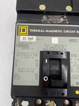 Square D FA36025 Used