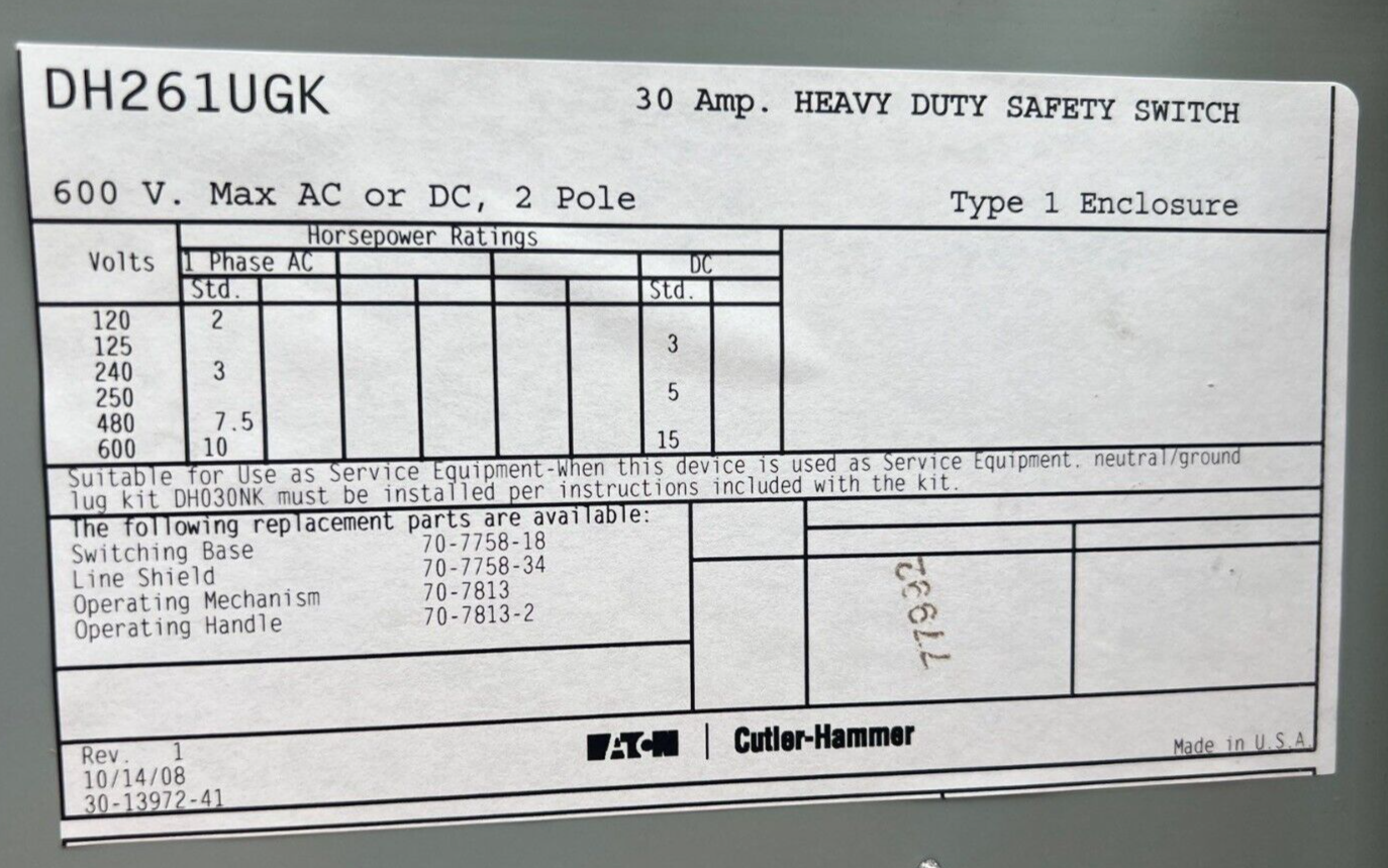 Eaton DH261UGK Used