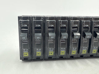 10PC Square D QO120 Plug On Circuit Breaker 20A 1P 120/240V QO 20 Amp Lot of 10 New
