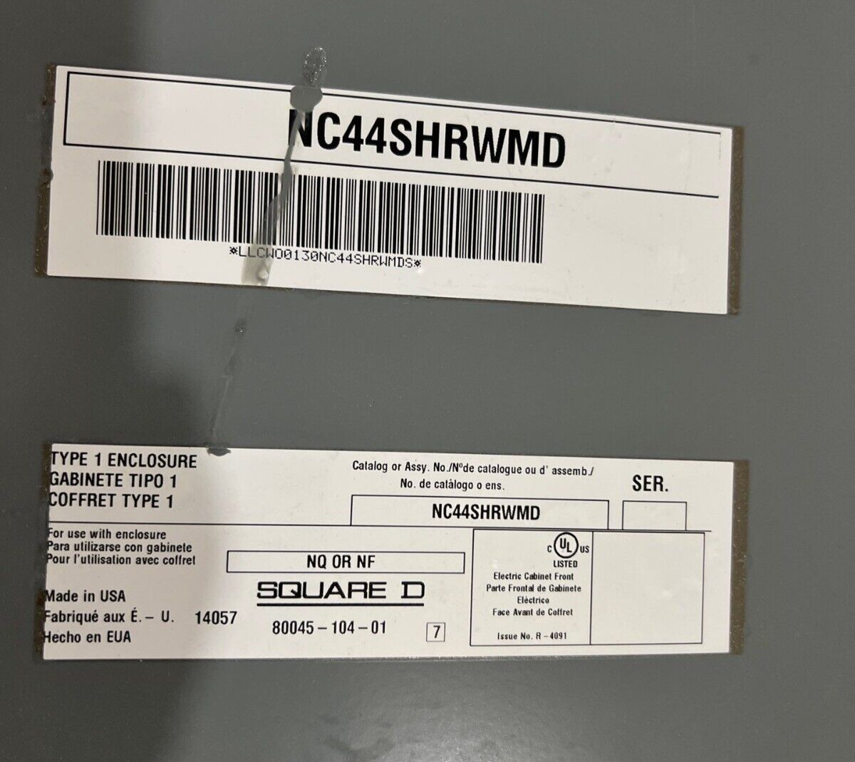 Square D NQ Panelboard 100A 208Y/120V 3PH 4W Indoor Encl 72 Circuit MLO MH44BE P623 Used