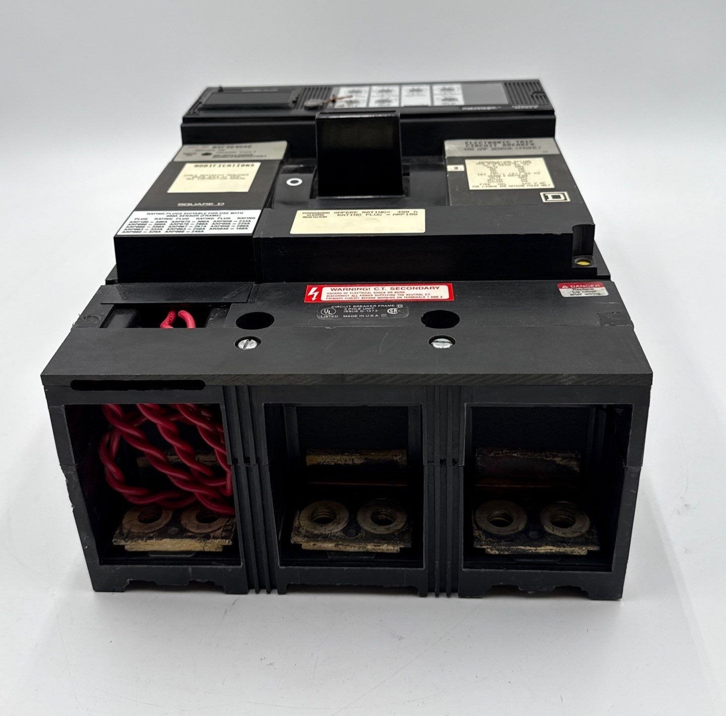 Square D MXF36400G Circuit Breaker 400A 3P 600V MXF 400 Amp Ground Fault LSIG Used