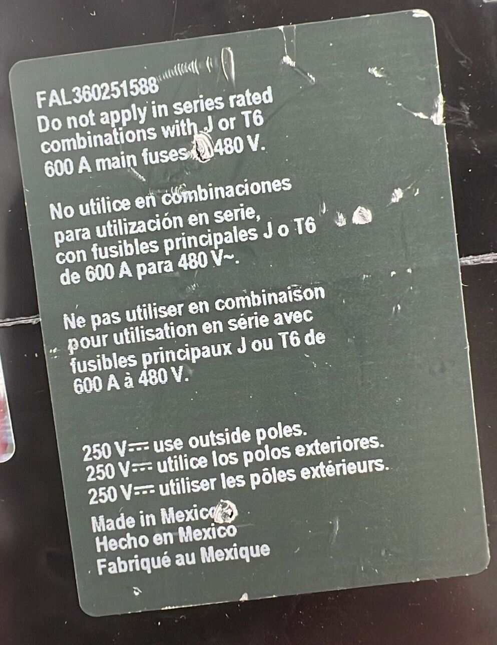 Square D FAL36025188 Used