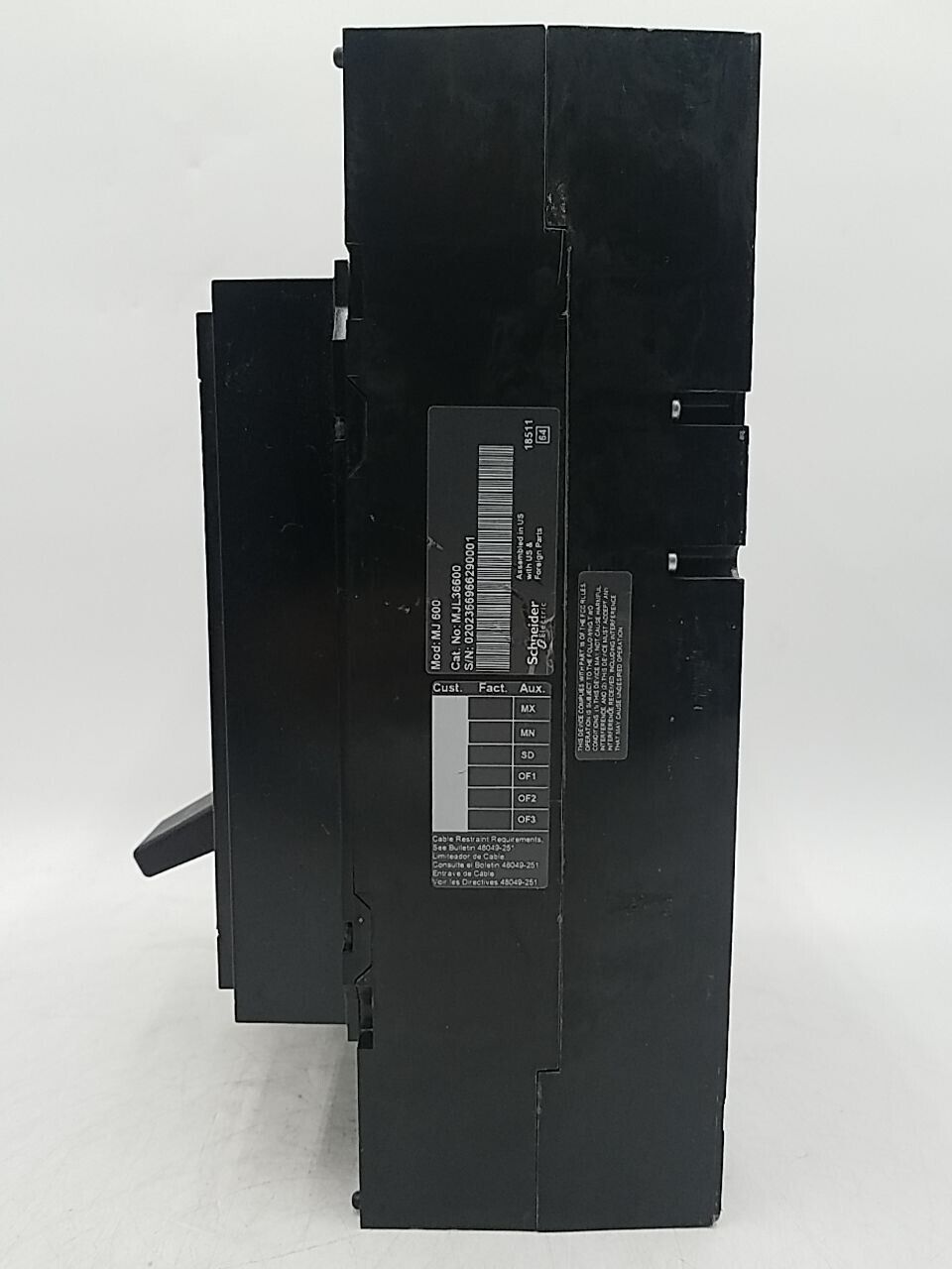 Square D MJL36600 Used