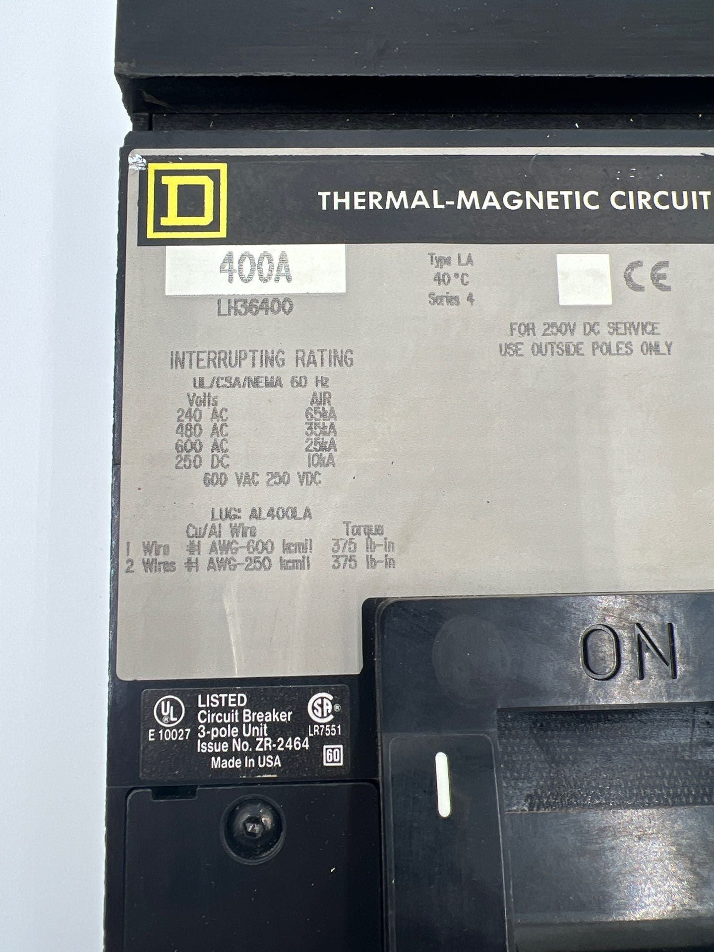 Square D LH36400 Used