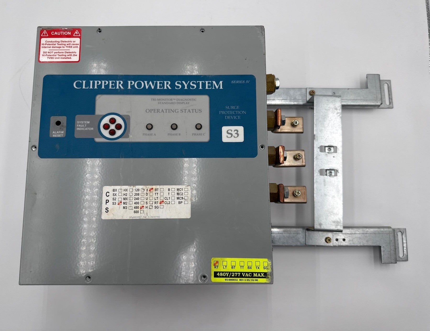 Eaton CPSS3480YSRTCA Transient Voltage Surge Suppressor 480/277V 3PH 4W Used