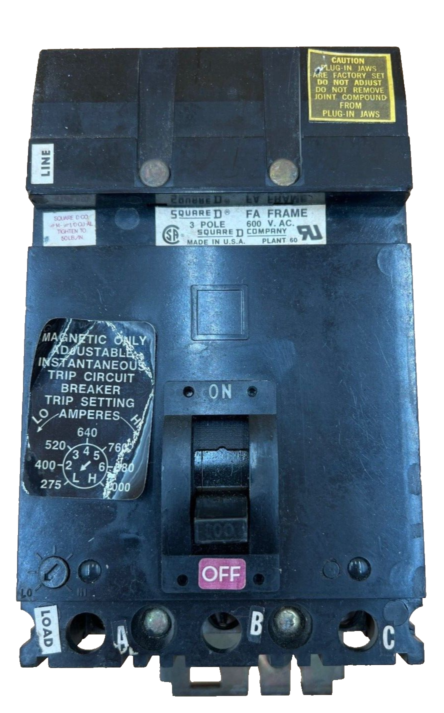 Square D FA3610018M Used