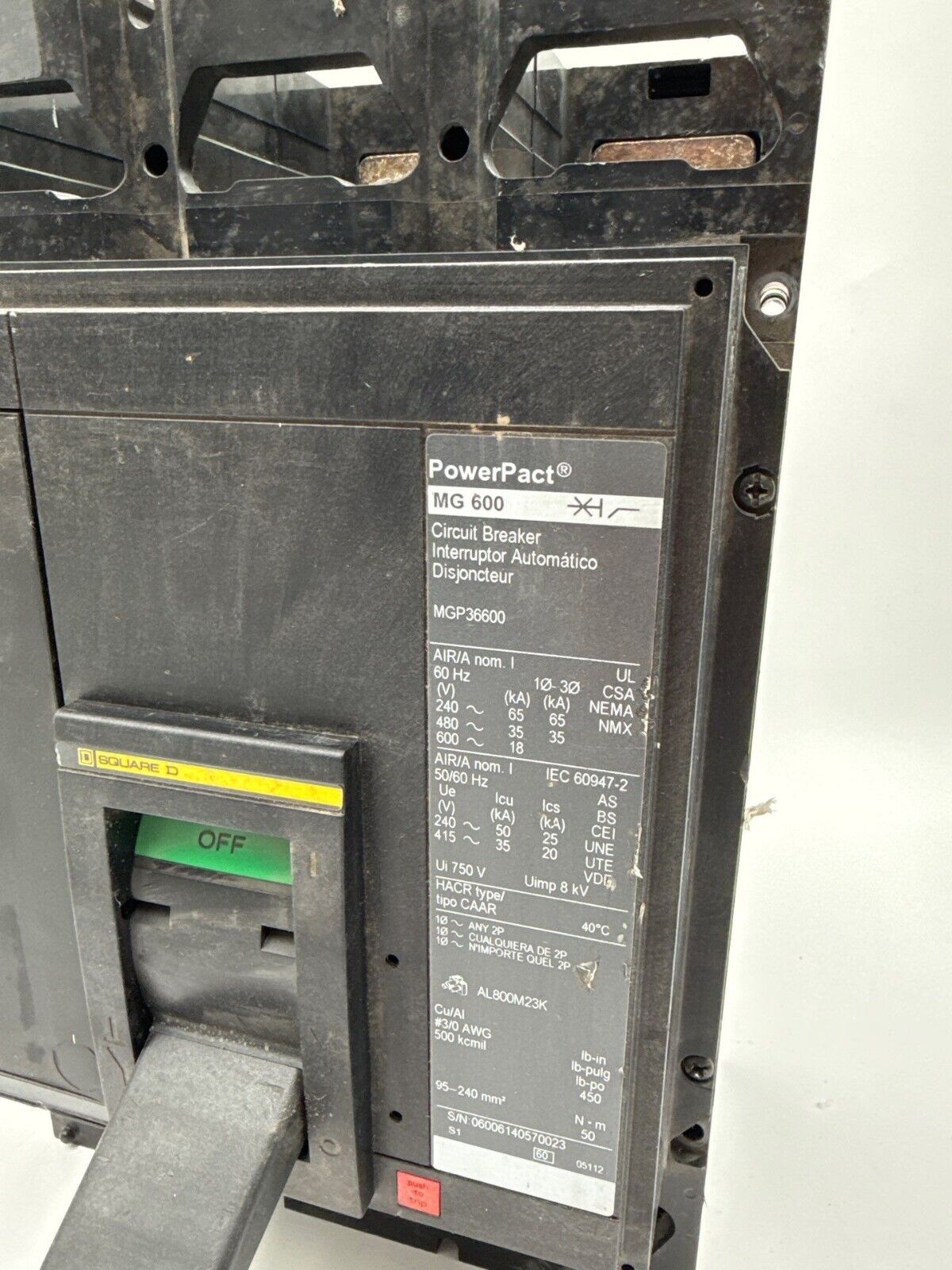 Square D MGP36600 Used