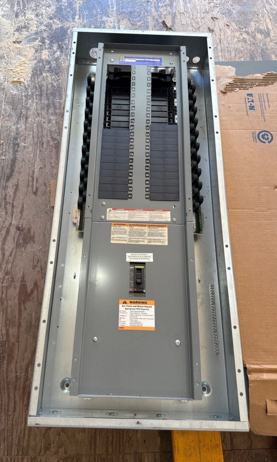 Square D NF Panelboard 125A 480/277V 3PH 4W MCB Panel 125 Amp HDP36125 42 Cir Used
