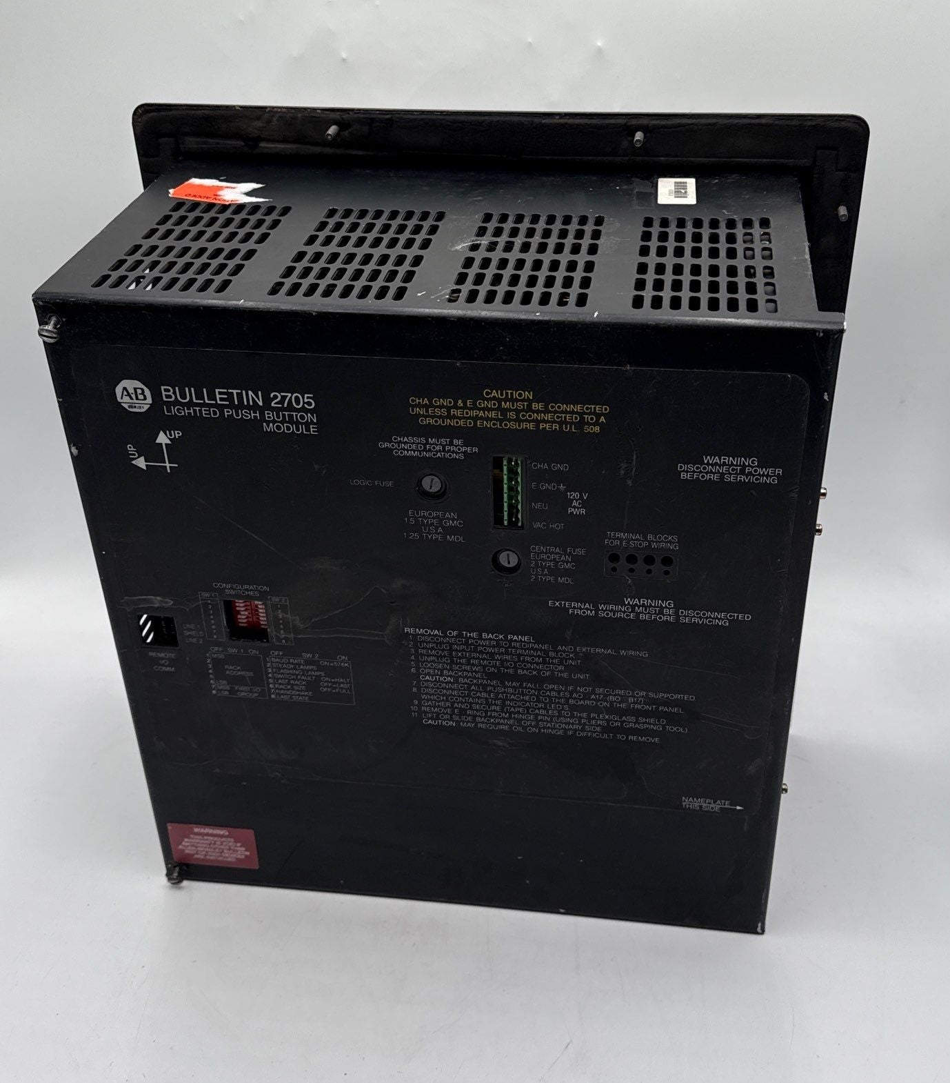 Allen Bradley 2705-T21J3 Bulletin 2705 Pushbutton Module Operator Panel Used