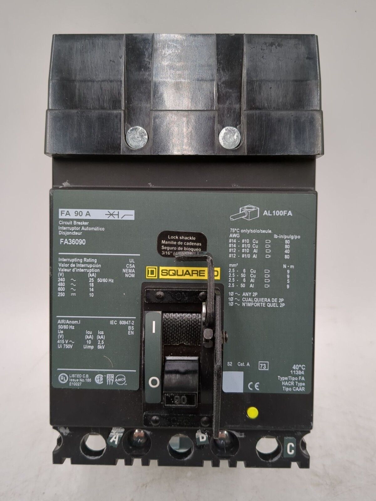 Square D FA36090 Used
