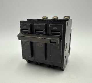 GE THQB32030 Circuit Breaker 30A 3P 240V THQL Bolt On 30 Amp 3 Pole Used