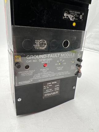 Square D FIF36060G Circuit Breaker 60A 600V 3P 60 Amp Ground Fault GFM100FI Used