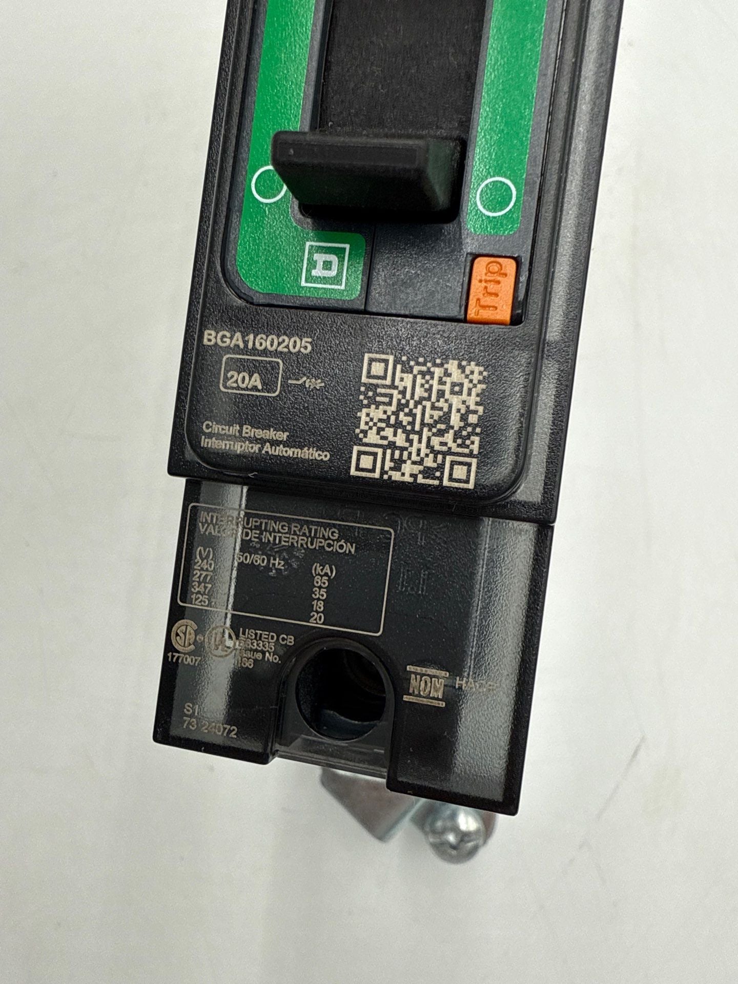 Square D BGA160205 I-Line Circuit Breaker 20A 1P 277V Powerpact 20 Amp New