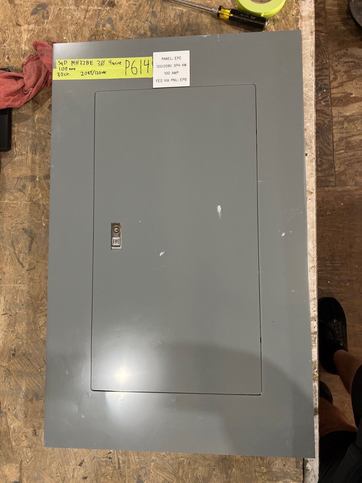 Square D NQ Panelboard 100A 208Y/120V 3PH 4W 30 Circuit Indoor Encl MLO MH32BE P614 Used